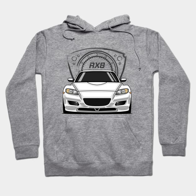 White RX8 JDM Hoodie by GoldenTuners